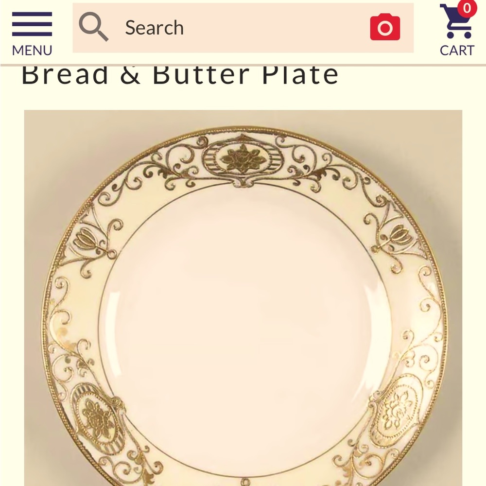 Noritake No 175 Bread and Butter plate Gold flowers Scroll motif